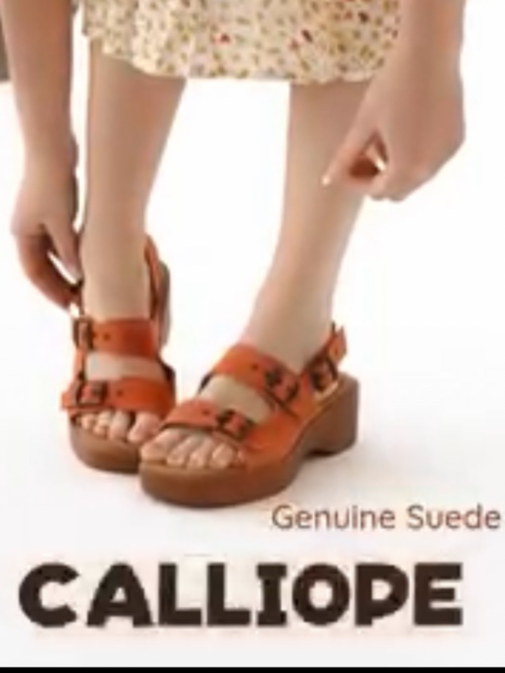 Muk Luks Calliope Women’s Suede Coral Buckle Platform Sandals Sz 9